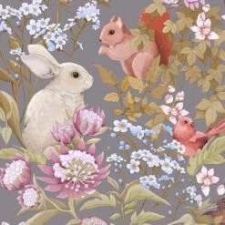 Jimmy Cricket Wallpaper - Woodlands Dark Lavender Kids Wallpaper