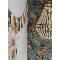 Kids Wallpaper Jimmy Cricket Wallpaper - Woodlands Dusty Blue