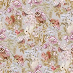 Jimmy Cricket Wallpaper - Woodlands Lilac Grey Kids Wallpaper