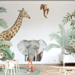 Photowall NEW ARRIVALS Kids Custom Wall Mural - Friends Of The Jungle + Elephant