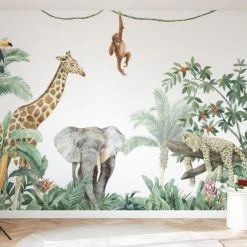 Photowall NEW ARRIVALS Kids Custom Wall Mural - Friends Of The Jungle + Elephant