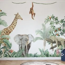 Photowall NEW ARRIVALS Kids Custom Wall Mural - Friends Of The Jungle + Elephant