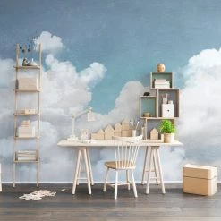 REBEL WALLS Kids Custom Wall Mural - Cuddle Clouds Kids Wallpaper