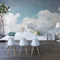 REBEL WALLS Kids Custom Wall Mural - Cuddle Clouds Kids Wallpaper