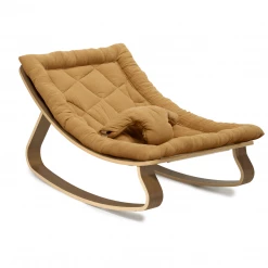 Charlie Crane Levo Baby Rocker - Walnut + Carmel Cushion Bouncers & Baby Chairs