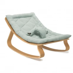 Charlie Crane Levo Baby Rocker - Beech + Organic Farrow Cushion
