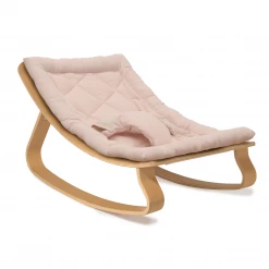 Charlie Crane Levo Baby Rocker - Beech + Nude Pink Cushion