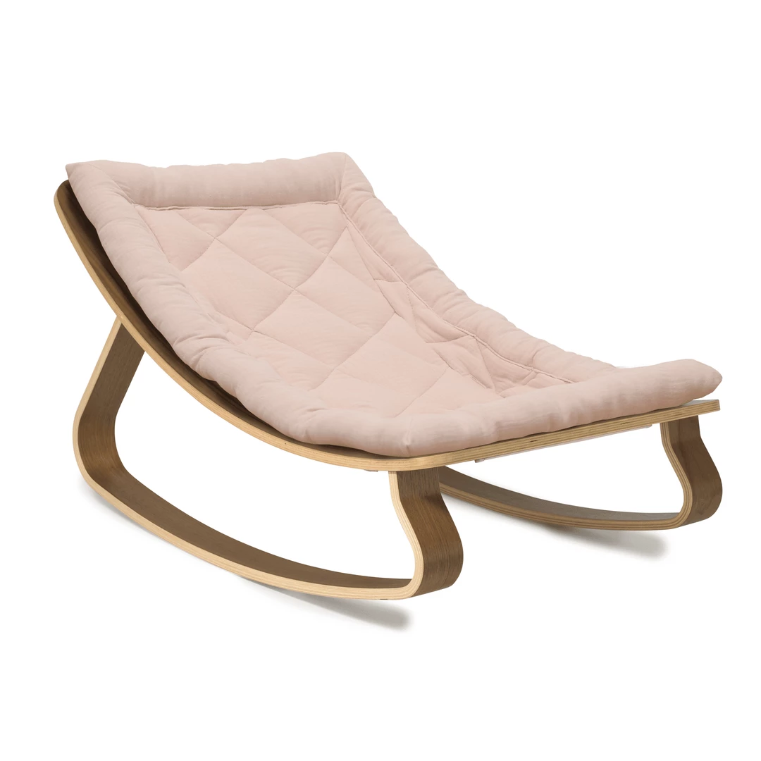 Charlie Crane Levo Baby Rocker - Walnut + Nude Pink Cushion Bouncers & Baby Chairs 5 Charlie Crane Levo Baby Rocker - Walnut + Nude Pink Cushion Bouncers & Baby Chairs