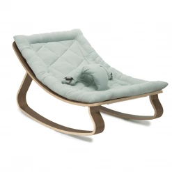 Charlie Crane Levo Baby Rocker - Walnut + Organic Farrow Cushion