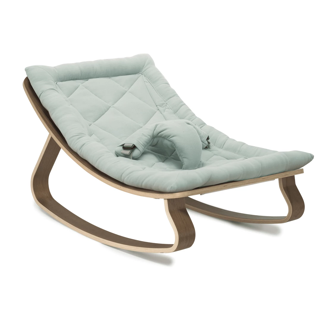 Charlie Crane Levo Baby Rocker - Walnut + Organic Farrow Cushion 3 Charlie Crane Levo Baby Rocker - Walnut + Organic Farrow Cushion