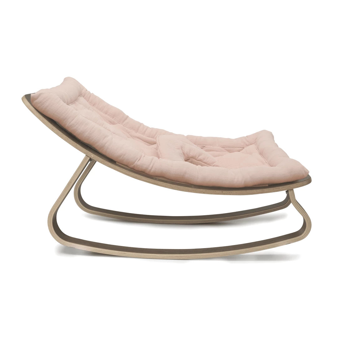 Charlie Crane Levo Baby Rocker - Walnut + Nude Pink Cushion Bouncers & Baby Chairs 9 Charlie Crane Levo Baby Rocker - Walnut + Nude Pink Cushion Bouncers & Baby Chairs