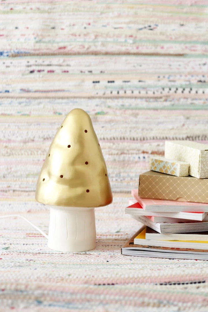 Lighting Heico Mushroom Lamp - Gold 5 Lighting Heico Mushroom Lamp - Gold