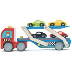 Le Toy Van Wooden Toy Truck - Race Car Transporter
