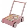 Little Dutch Wooden Baby Walker With Blocks - Pink Wooden Toys 1 Little Dutch Wooden Baby Walker With Blocks - Pink Wooden Toys
