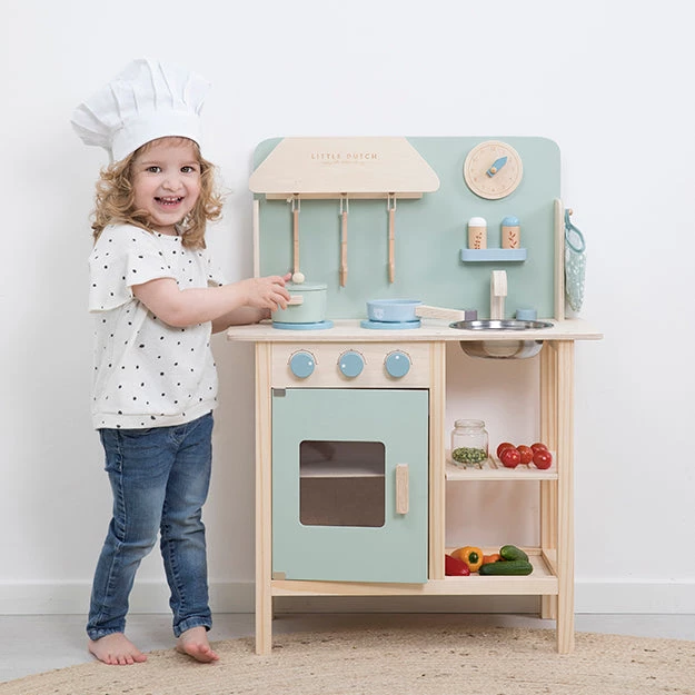 Little Dutch Wooden Toy Kitchen - Mint Wooden Toys 4 Little Dutch Wooden Toy Kitchen - Mint Wooden Toys