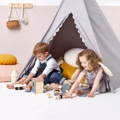 Canopies & Teepees Little Green Sheep Teepee Play Tent - Grey