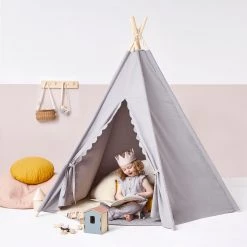 Canopies & Teepees Little Green Sheep Teepee Play Tent - Grey