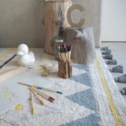 Lorena Canals Machine Washable Rug - Azteca Natural/Blue