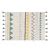 Lorena Canals Machine Washable Rug - Azteca Natural/Blue