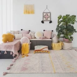 Lorena Canals Machine Washable Rug - Azteca Natural/Pink Rugs