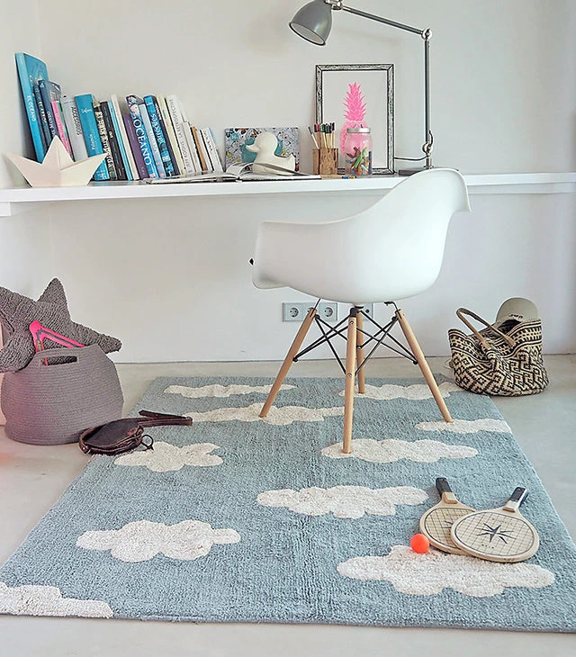 Lorena Canals Machine Washable Rug - Clouds Vintage Blue Rugs 4 Lorena Canals Machine Washable Rug - Clouds Vintage Blue Rugs