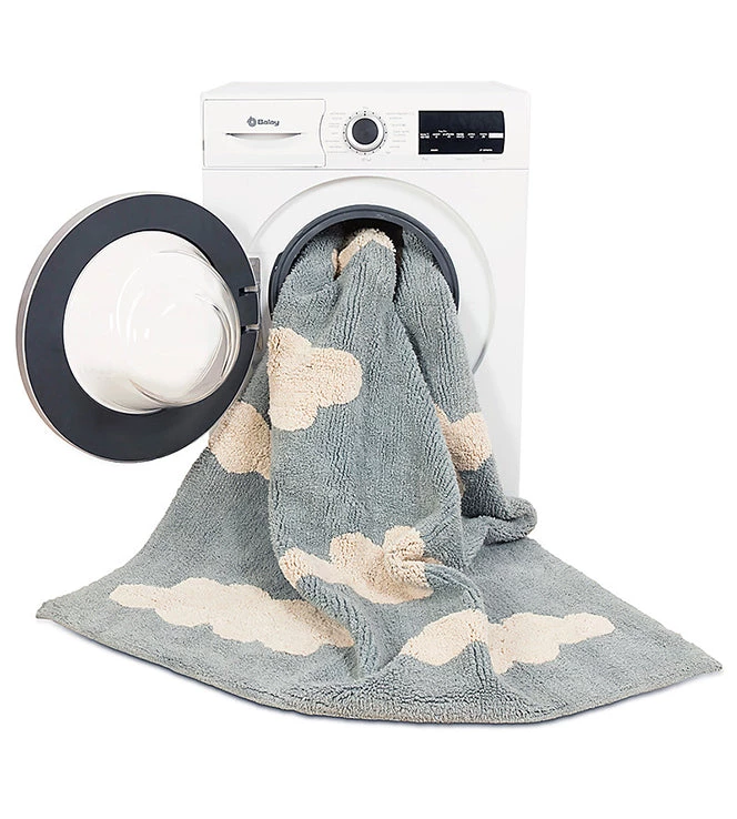 Lorena Canals Machine Washable Rug - Clouds Vintage Blue Rugs 6 Lorena Canals Machine Washable Rug - Clouds Vintage Blue Rugs