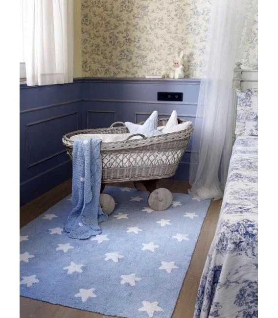 Rugs Lorena Canals Machine Washable Rug - Stars Blue/White 4 Rugs Lorena Canals Machine Washable Rug - Stars Blue/White