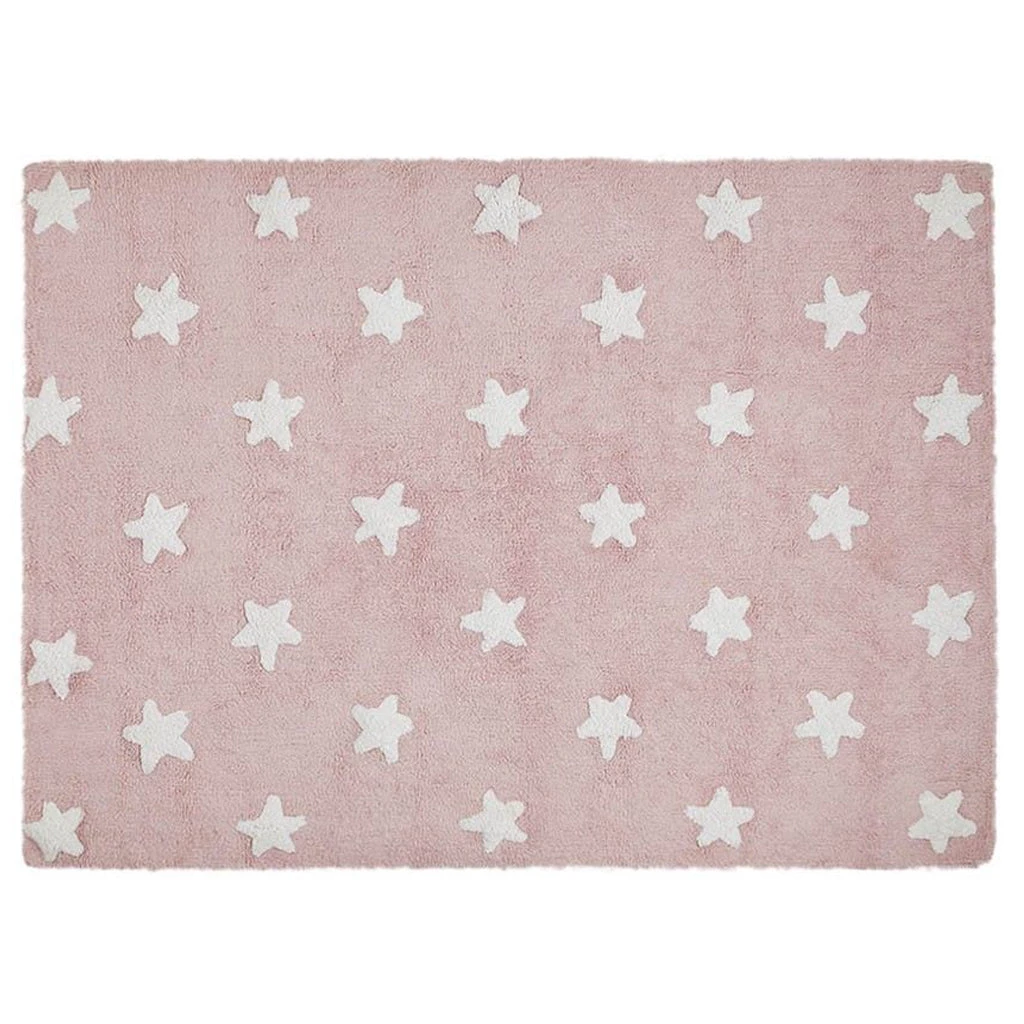 Lorena Canals Machine Washable Rug - Stars Pink/White Rugs 3 Lorena Canals Machine Washable Rug - Stars Pink/White Rugs
