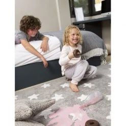 Lorena Canals Machine Washable Rug - Stars Grey/White