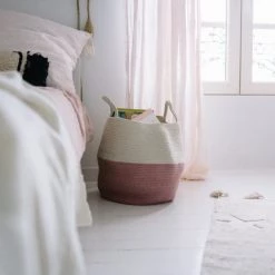 Lorena Canals Cotton Basket - Zoco Ash Rose/Natural