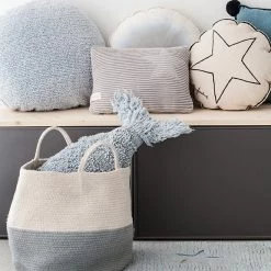 Lorena Canals Cotton Basket - Zoco Vintage Blue/Natural