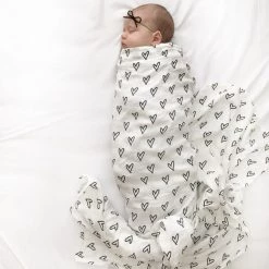 Lulujo Messy Hearts Bamboo Swaddle NEW ARRIVALS