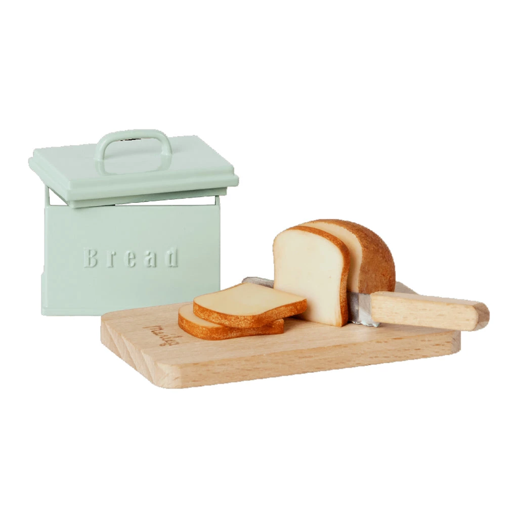 Maileg Minature Bread Box With Cutting Board, Bread & Knife NEW ARRIVALS 3 Maileg Minature Bread Box With Cutting Board, Bread & Knife NEW ARRIVALS