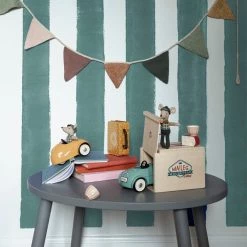 Maileg Mouse In A Race Car + Garage - Yellow Maileg Mice & Bunnies