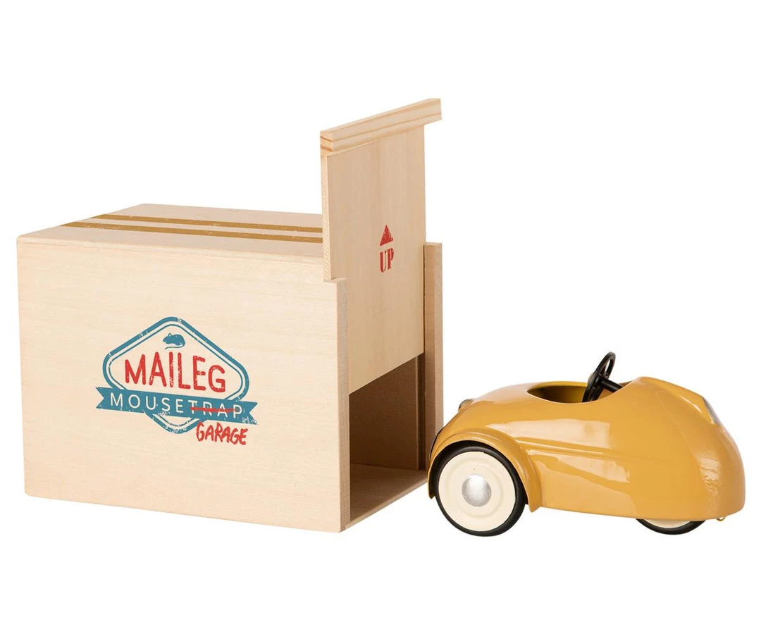 Maileg Mouse In A Race Car + Garage - Yellow Maileg Mice & Bunnies 5 Maileg Mouse In A Race Car + Garage - Yellow Maileg Mice & Bunnies