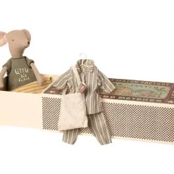 Maileg Mice & Bunnies Maileg (Medium) Mouse In A Box - Boy & Sleepover Set