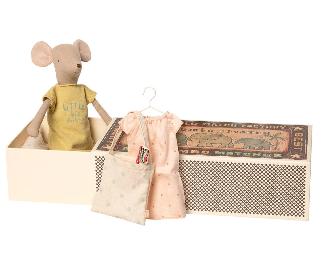 Maileg Mice & Bunnies Maileg (Medium) Mouse In A Box - Girl & Sleepover Set 4 Maileg Mice & Bunnies Maileg (Medium) Mouse In A Box - Girl & Sleepover Set