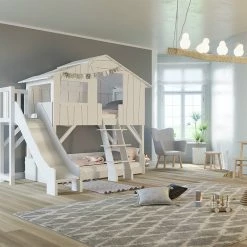 Bunk Beds & Loft Beds Mathy By Bols Treehouse Bunk Bed With Slide - Colour Lacquer (20+ Colours)
