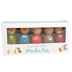 Moulin Roty La Grande Famille 5pcs Wooden Doll Set
