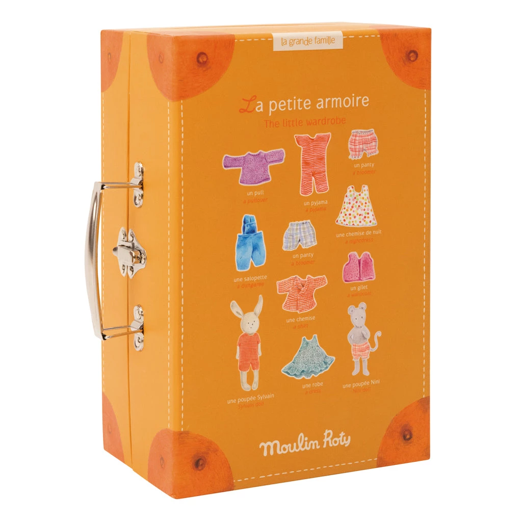 Moulin Roty La Grande Famille - Little Wardrobe Suitcase Set Doll Play 6 Moulin Roty La Grande Famille - Little Wardrobe Suitcase Set Doll Play
