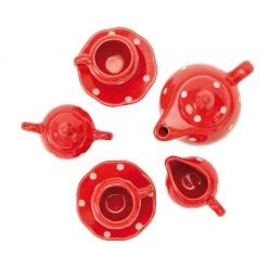 Moulin Roty Red Spotted Ceramic Tea Set 10 Moulin Roty Red Spotted Ceramic Tea Set