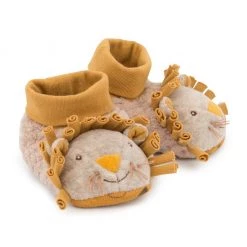 Moulin Roty Soft Baby Slippers - Lion Clothing & Accessories