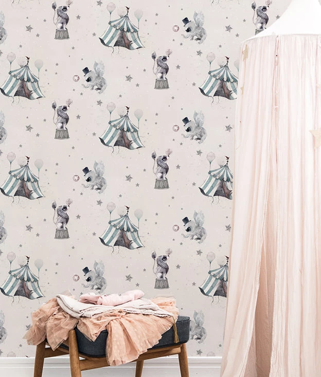 Kids Wallpaper Mrs Mighetto Wallpaper - Powder Pink Circus 4 Kids Wallpaper Mrs Mighetto Wallpaper - Powder Pink Circus