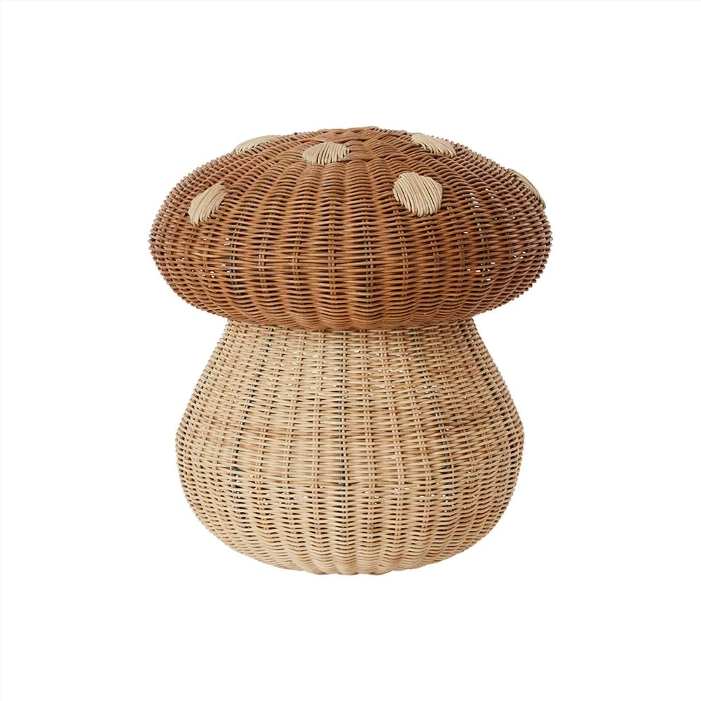 OYOY Mushroom Basket In Natural Toy Storage Baskets 3 OYOY Mushroom Basket In Natural Toy Storage Baskets