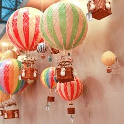 Authentic Models Hot Air Balloon - Pastel Rainbow (Various Sizes)