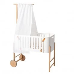 Cots & Cribs Oliver Furniture Wood Co-Sleeper (incl. Bench Conversion) - White/Oak