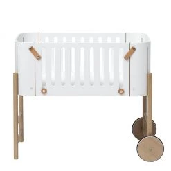 Cots & Cribs Oliver Furniture Wood Co-Sleeper (incl. Bench Conversion) - White/Oak