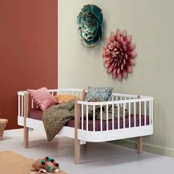 Oliver Furniture Wood Junior Day Bed (90x160 / 200cm) - White/Oak Kids Beds