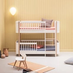 Oliver Furniture Wood Mini+ Low Bunk Bed - White/Oak Bunk Beds & Loft Beds