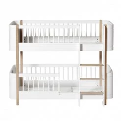 Oliver Furniture Wood Mini+ Low Bunk Bed - White/Oak Bunk Beds & Loft Beds